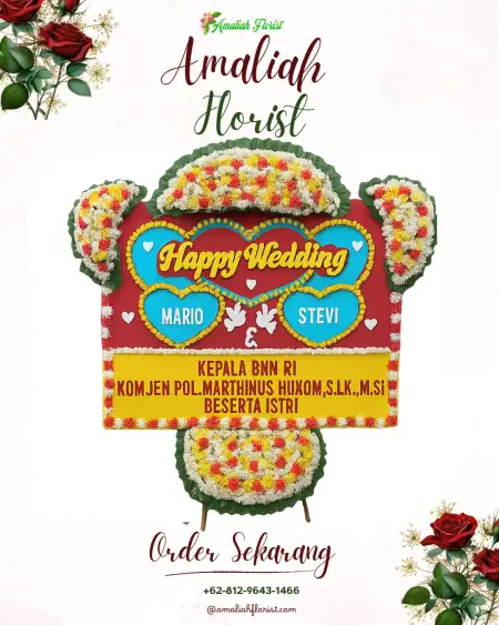Papan Bunga Pernikahan Pokaan